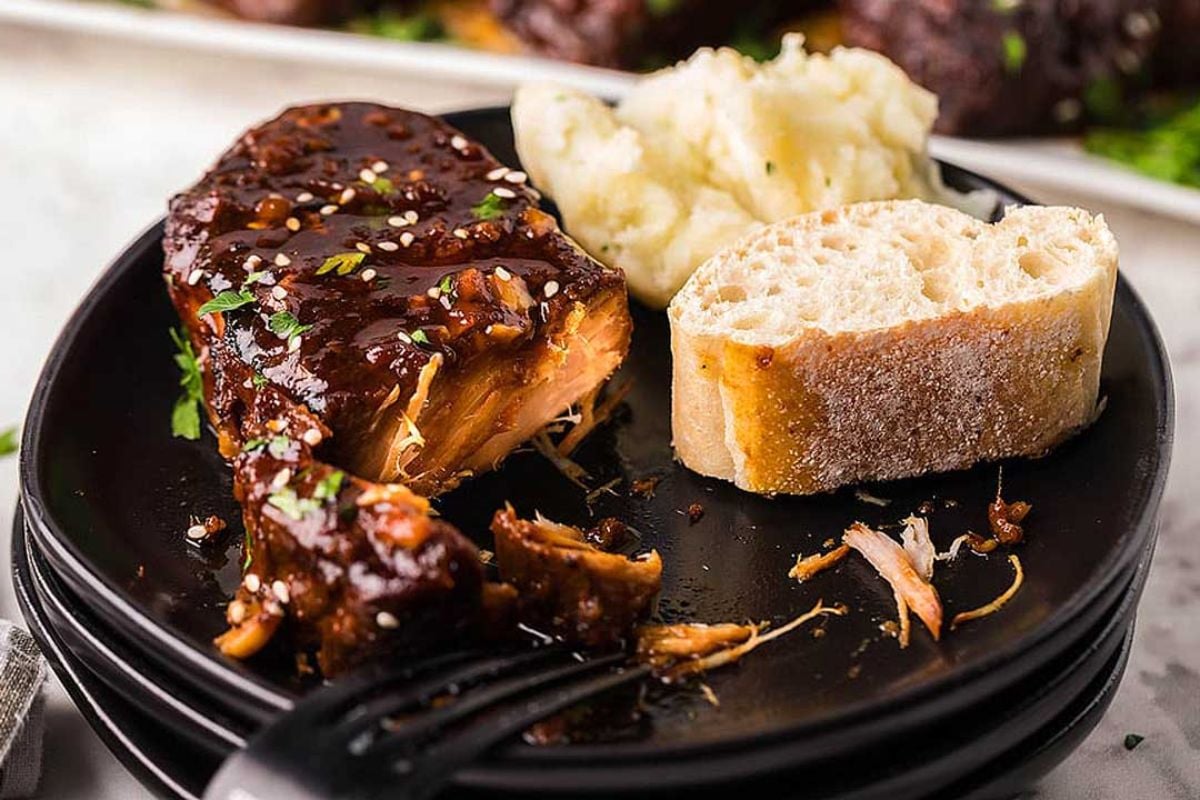 Slow Cooker Sriracha Honey Garlic Pork Chops.