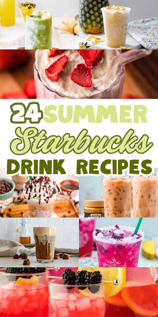 Collage of colorful summer drinks. Perfect inspiration for your next refreshing sip!.