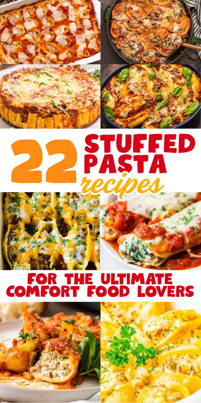 A collage of cheesy stuffed pasta dishes—perfect for any stuffed pasta enthusiast.