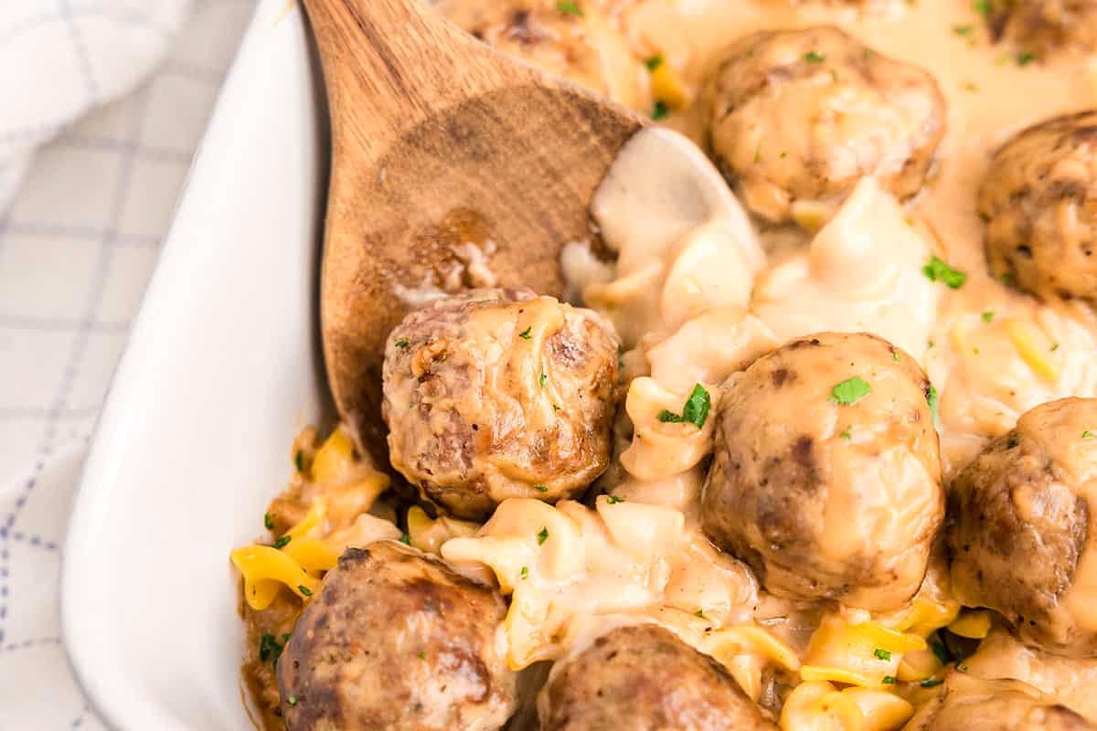 Creamy Swedish Meatball Casserole.