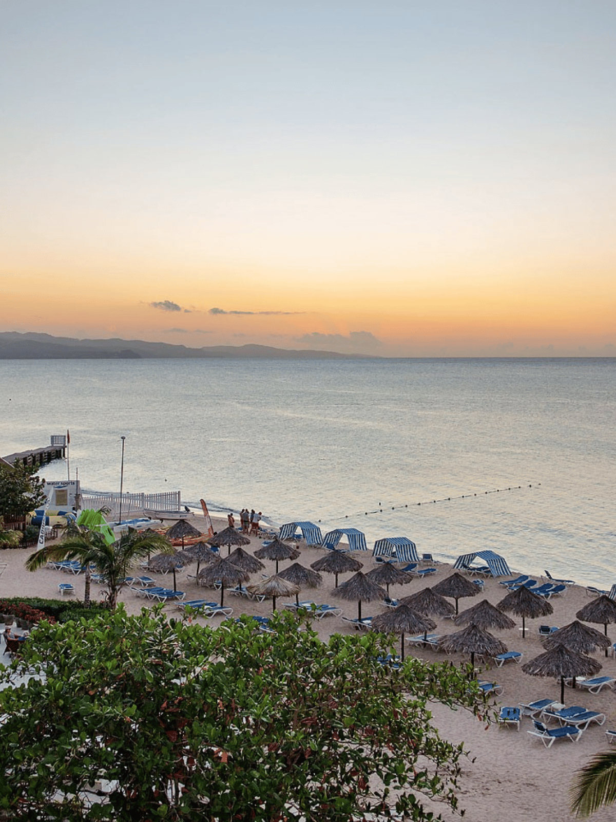 sunset at the beach in Jamaica. 
