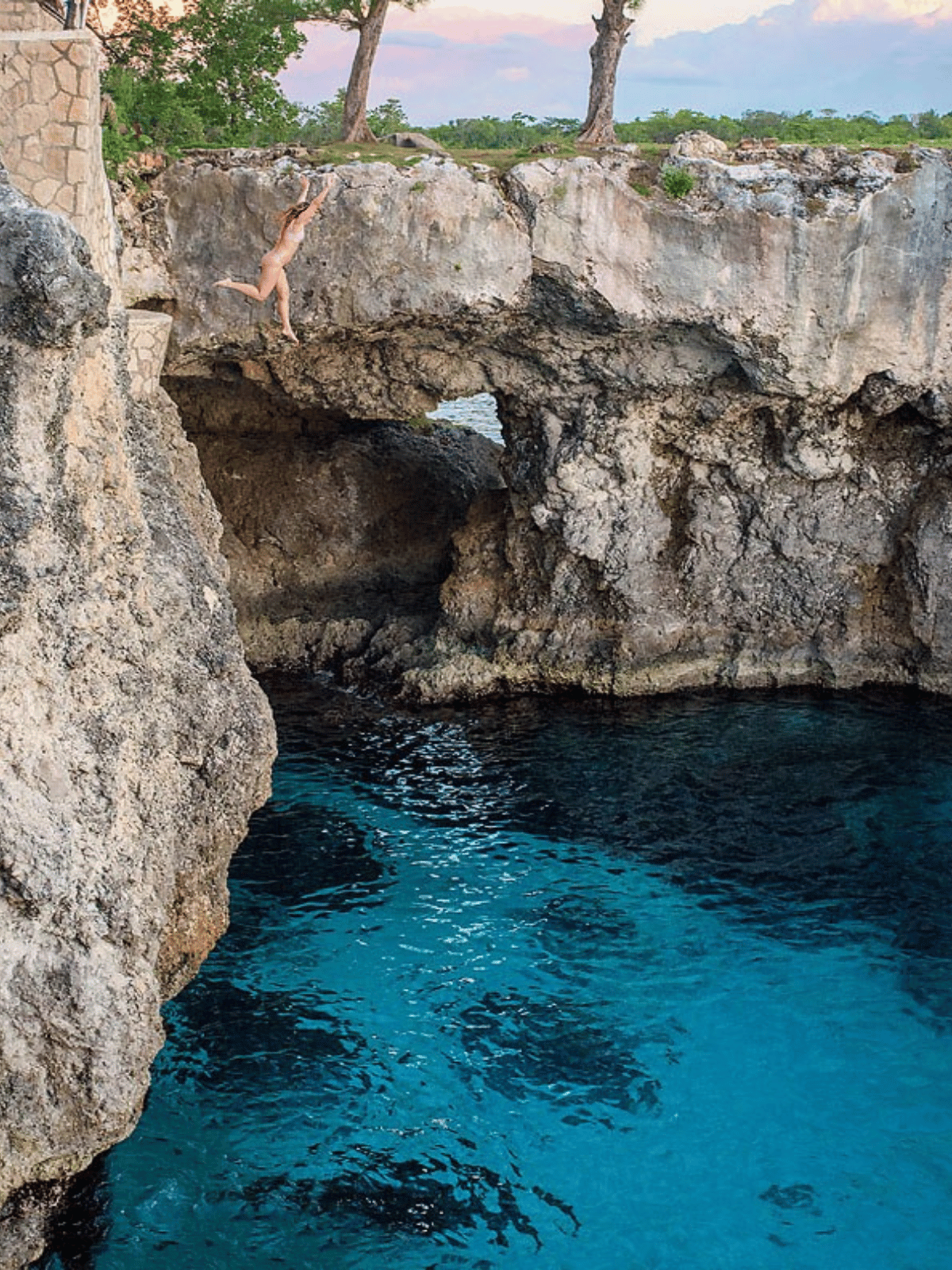 Cliff jumping at Rick's Cafe. 