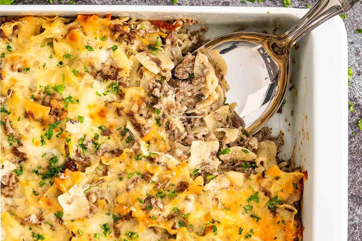 Beef Stroganoff Casserole.
