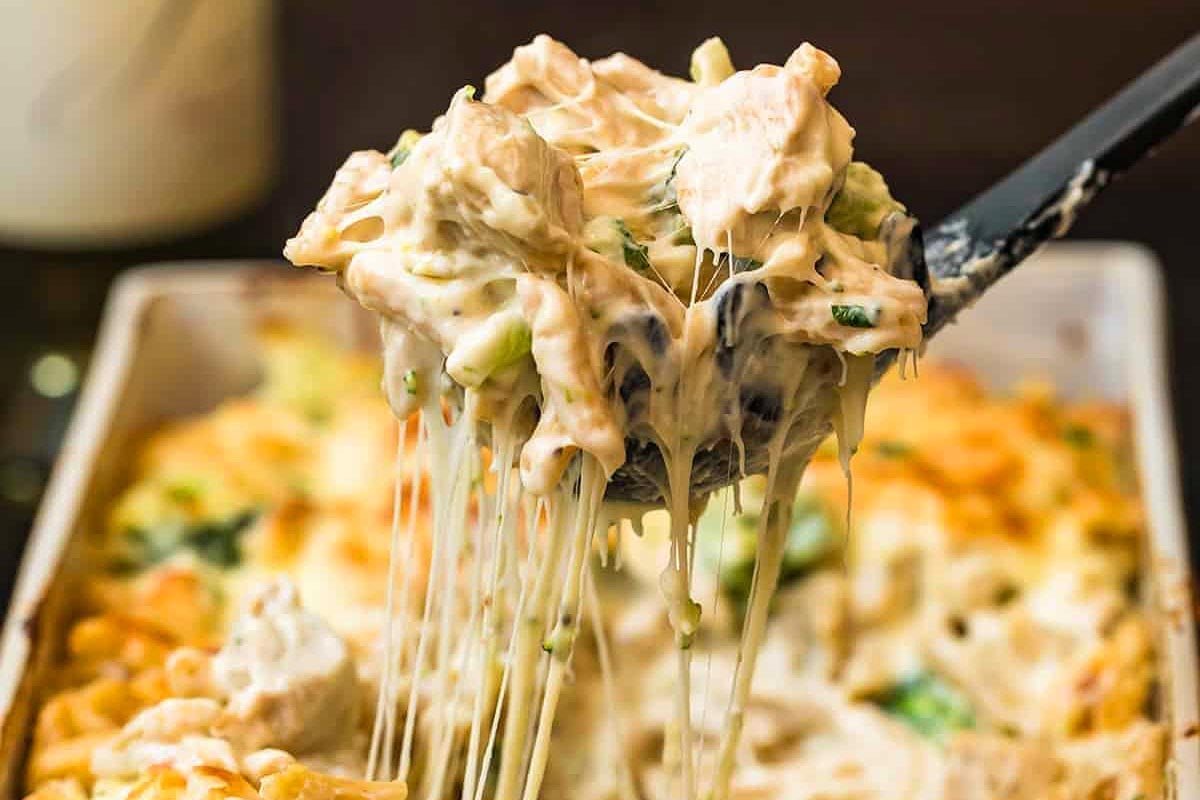 Cheesy Chicken Alfredo Bake.