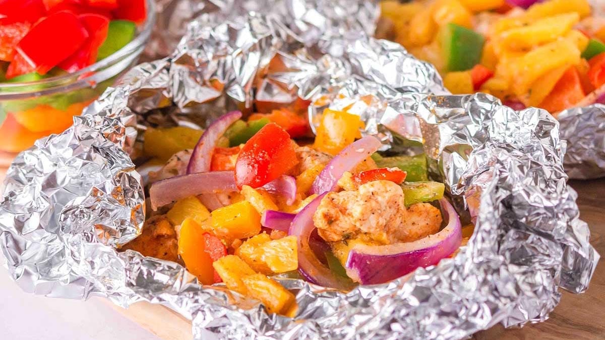 Pineapple BBQ Chicken Foil Packs