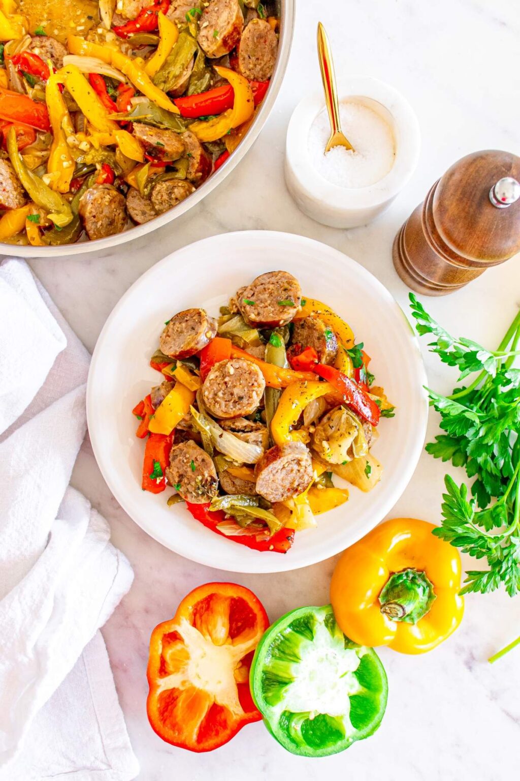Skillet Italian Sausage and Peppers - xoxoBella