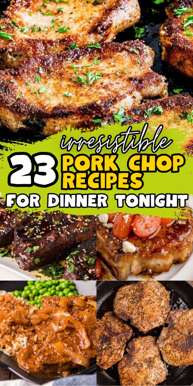 Collage of cooked pork chops—discover mouthwatering pork chop recipes perfect for any meal.