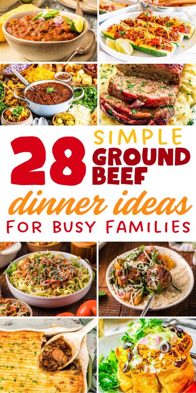 Collage of ground beef dinners