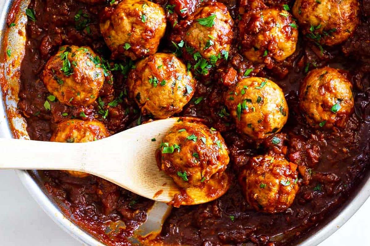 BBQ meatballs (Made With Ground Turkey!).