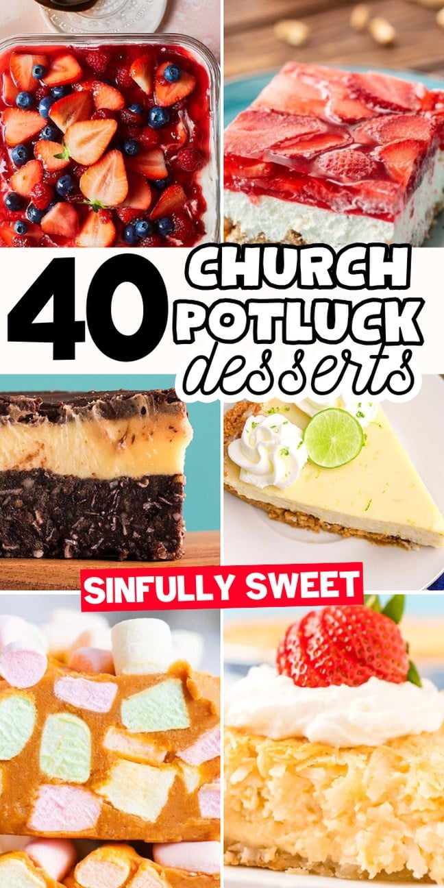 Assorted cakes, bars, pies, no bake sweets and layered treats for gatherings