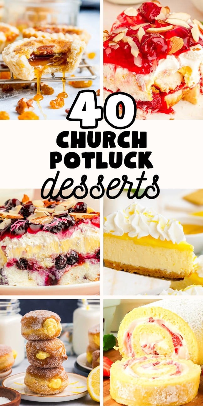 Assorted cakes, bars, pies, no bake sweets and layered treats for gatherings