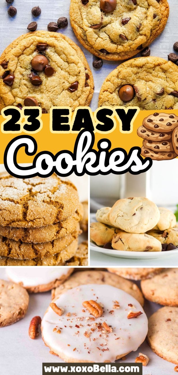 A collage of various easy cookies.