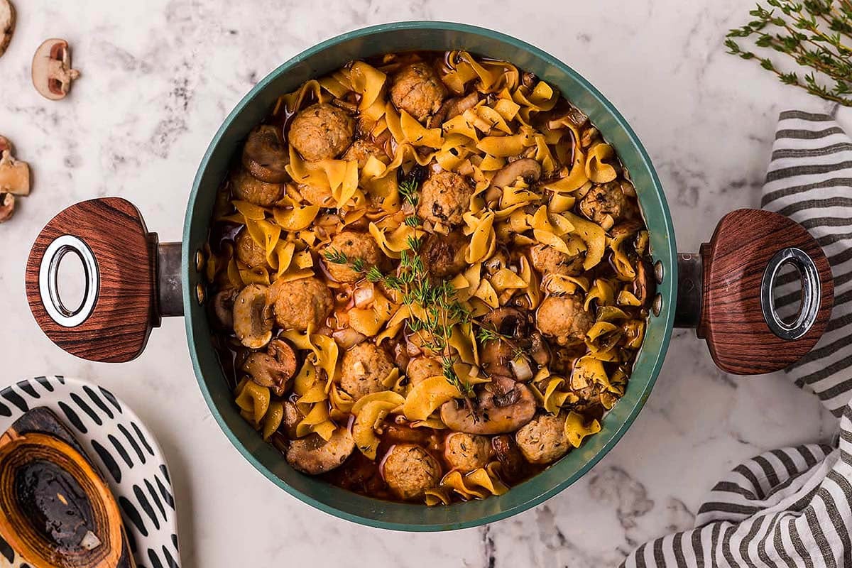Easy Meatball Stroganoff (One Pot Meal).