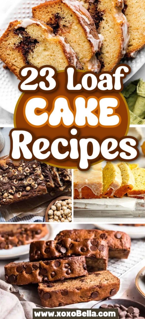 A tempting selection of loaf cake recipes featuring nuts, chocolate chips, and icing.