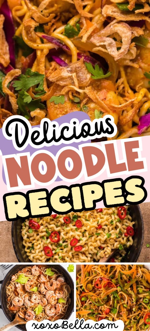 Collage of colorful noodle dishes—discover recipes featuring noodles for every craving.