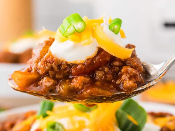 Crockpot Sausage & Ground Beef Chili.