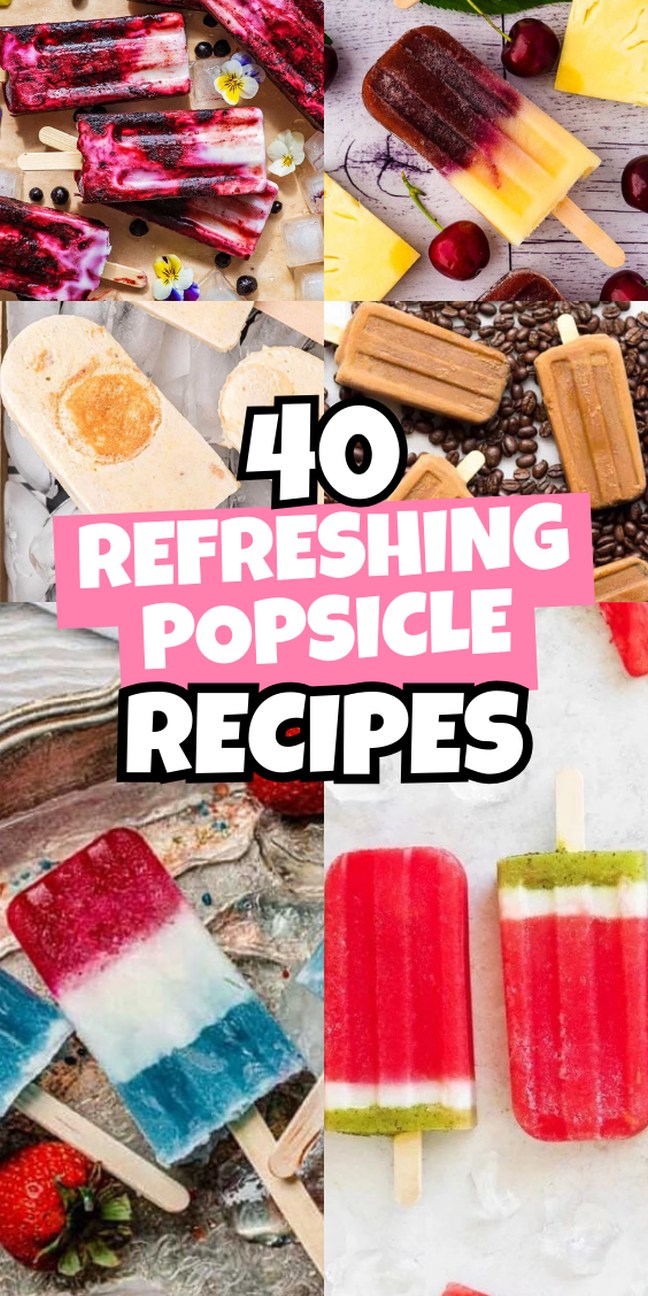 A collage of colorful popsicles—perfect inspiration for trying new popsicle recipes all summer long.