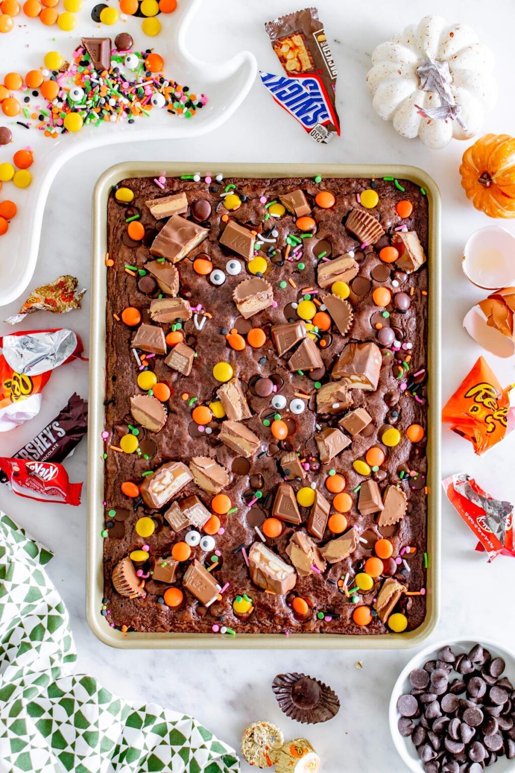 Leftover Halloween Candy Brownies XoxoBella leftover-halloween-candy-brownies-xoxobella