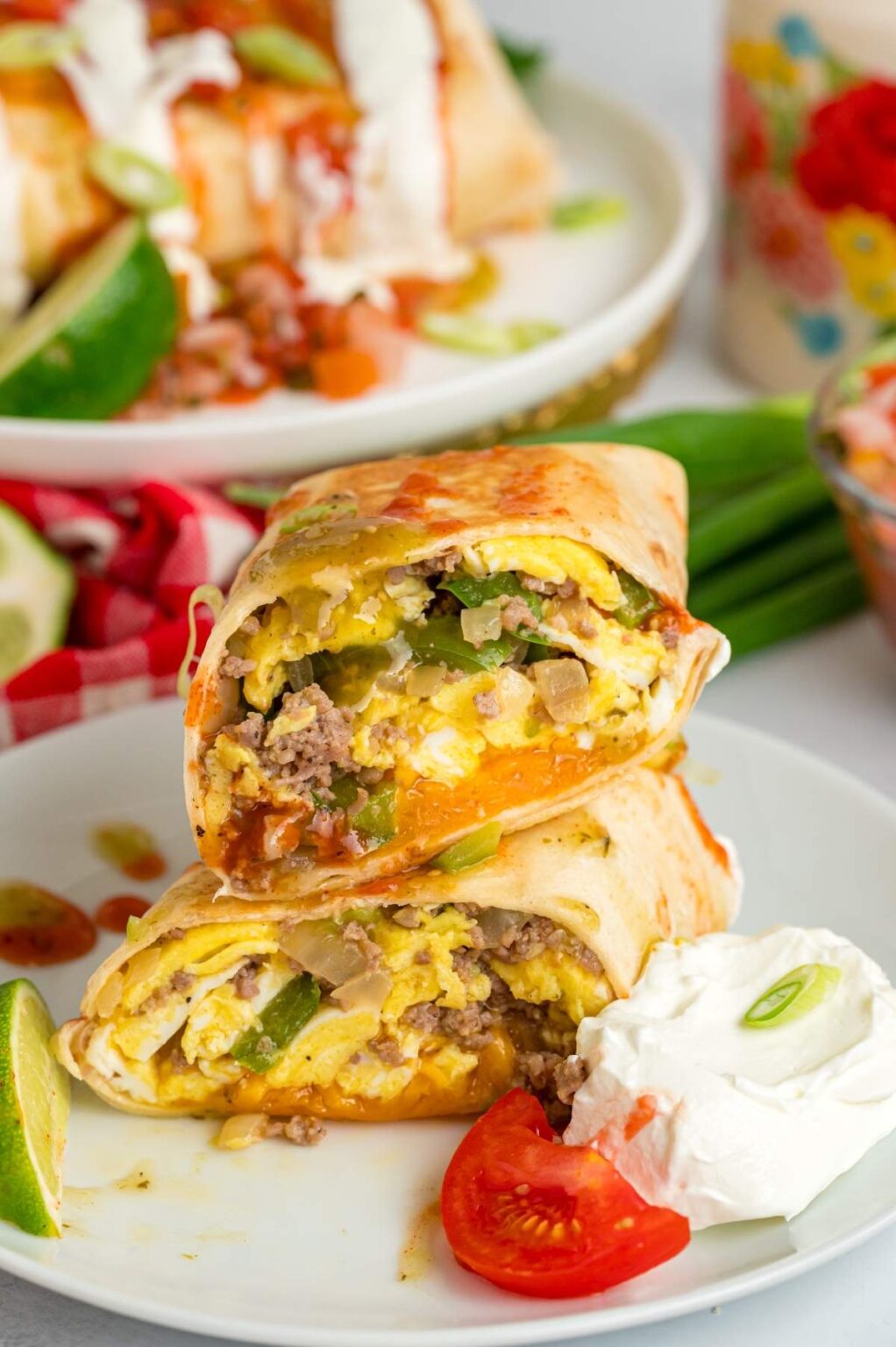 Sausage Breakfast Burritos - xoxoBella