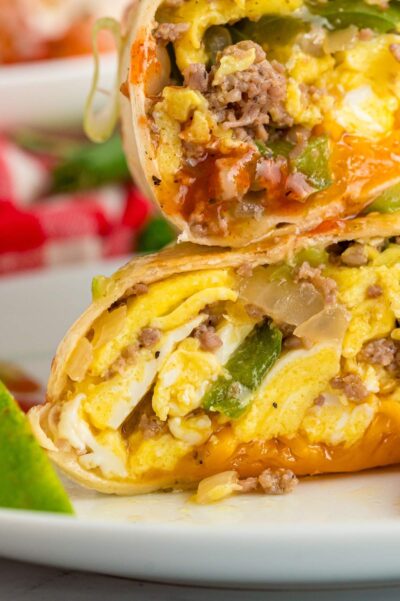 Sausage Breakfast Burritos - xoxoBella