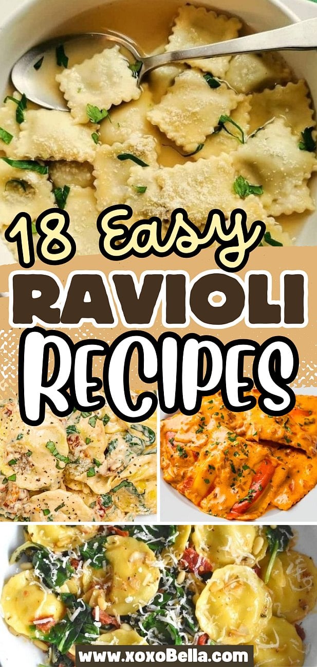 A collage of four delicious ravioli dishes, perfect for anyone seeking new ravioli recipes to try.