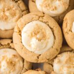 Close-up of Cheesecake cookies topped with crumbs.