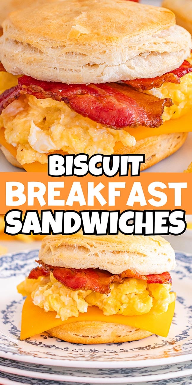 Start your morning right with our biscuit breakfast sandwiches—flaky biscuits filled with scrambled eggs, crispy bacon, and melted cheddar cheese.