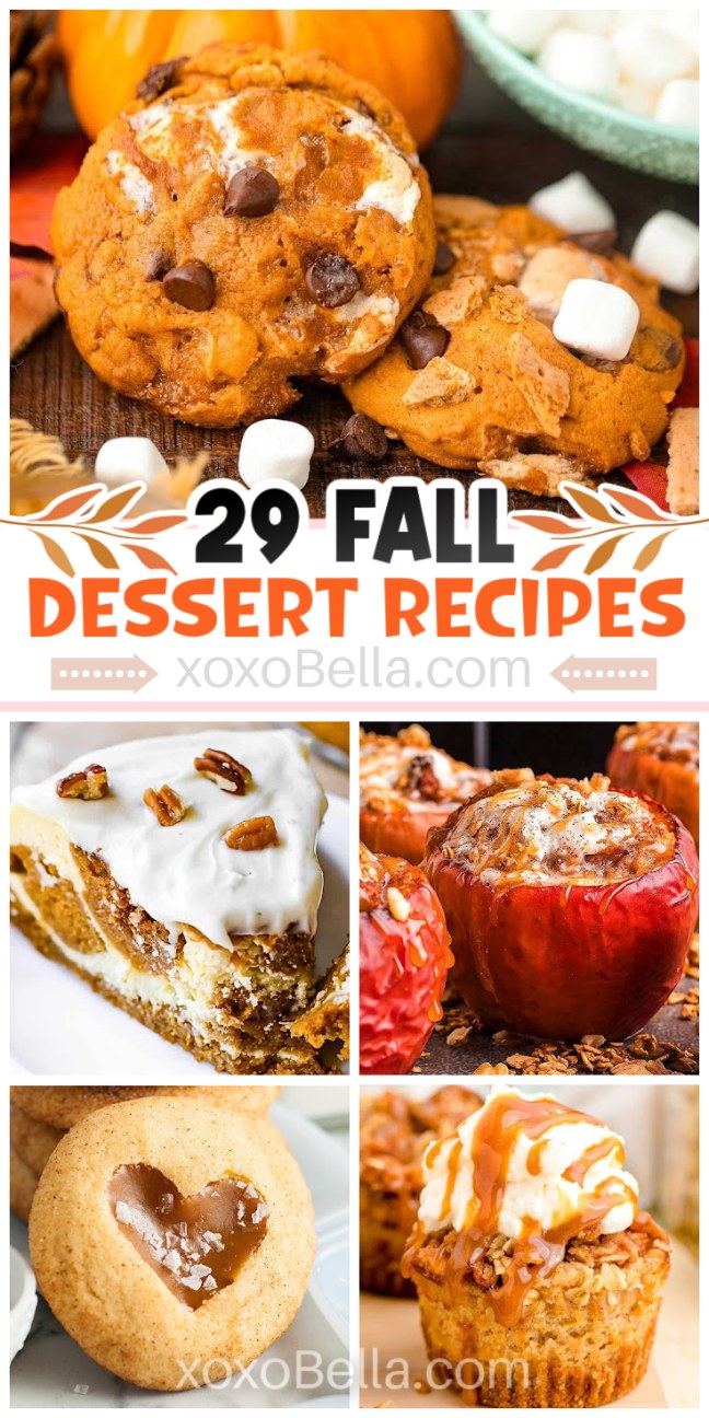 A variety of fall desserts including pies, cookies, baked apples and cakes.