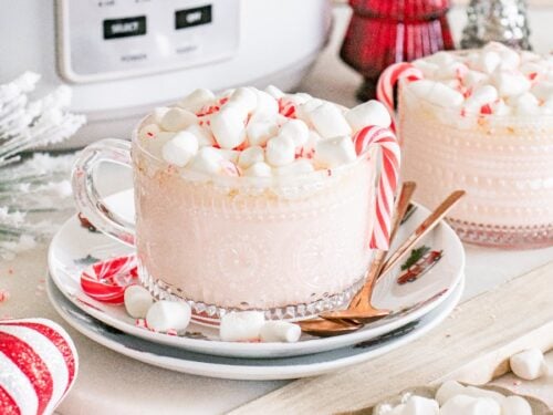 Slow Cooker Candy Cane Hot Chocolate - xoxoBella